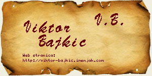 Viktor Bajkić vizit kartica